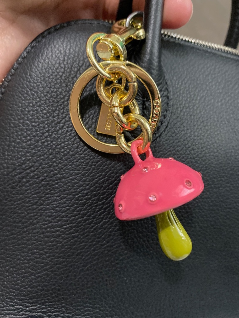 Coach pink mushroom charm for bag/keychain